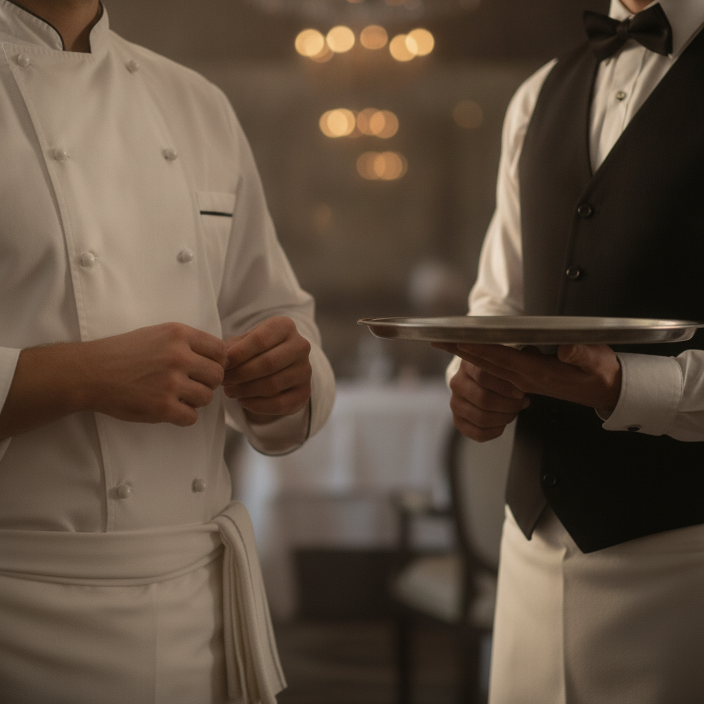 Chef and waiter professional detail